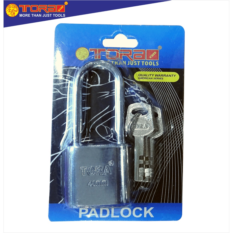 PROMO RAMADAH!!!TORA Padlock Safety Long American 40 mm - Gembok Panjang 3 Kunci