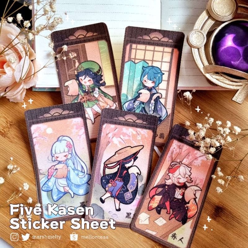 

Genshin Impact Five Kasen Sticker Sheet