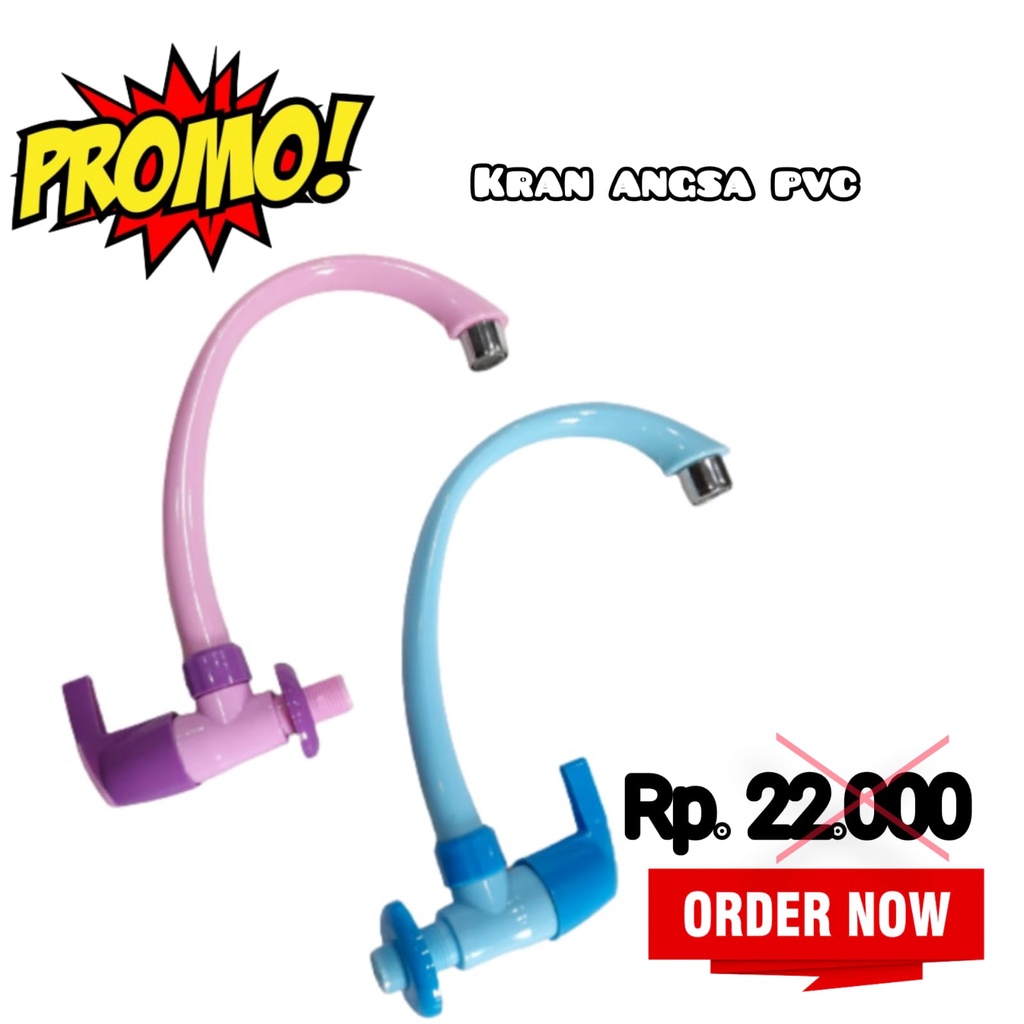Kran Keran Air PVC Plastik Bak Cuci Piring Kitchen Sink Angsa Bebek 1/2" 1/2 setengah inch Pink Biru