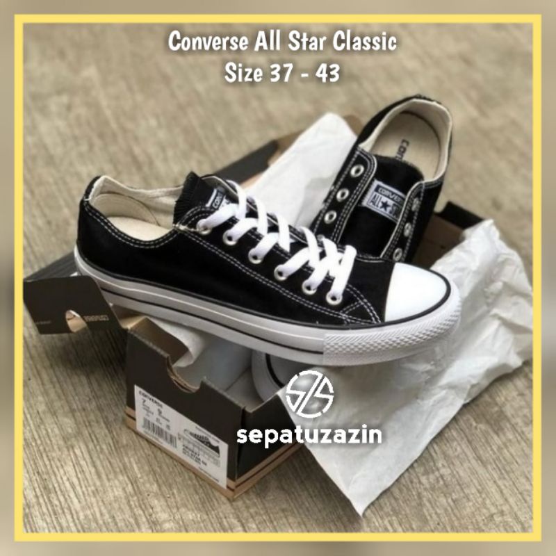 Jual Sepatu Converse All Star Sneakers Wanita Pria Hitam Putih Sepatu