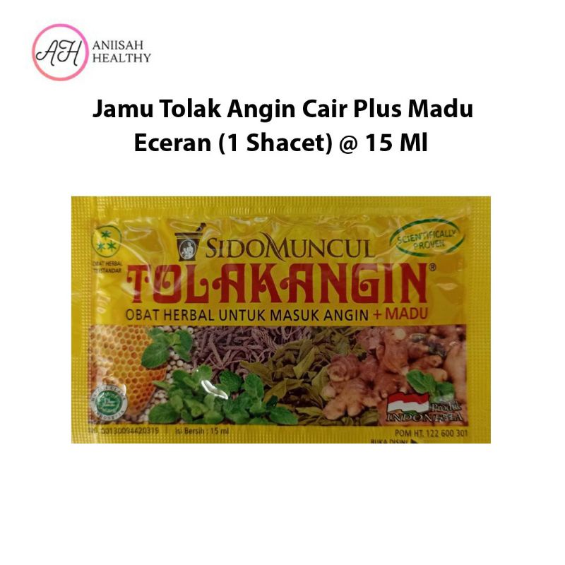 

Herbal Tolak Angin Cair Plus Madu Eceran ( 1 Shacet) @ 15 Ml