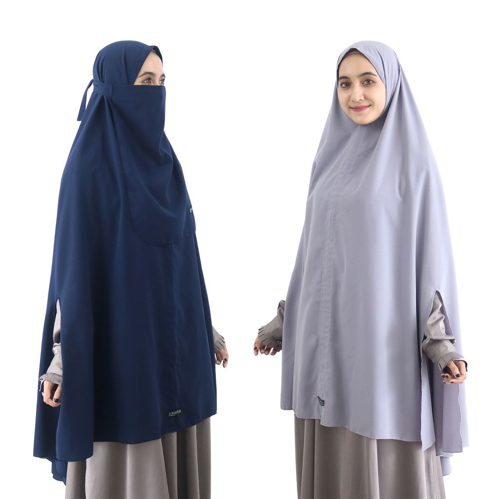 Set Khimar Syari Handsplit Non Pad Cadar Tali Wolfis Premium Alsyahra Exclusive