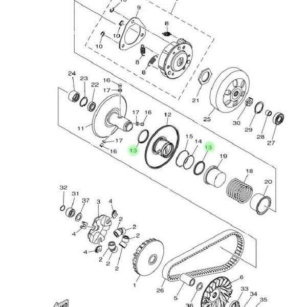 Seal Pully Mio M3 2SX-E7465-00 original Yamaha