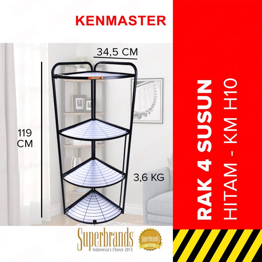 Kenmaster Rak 4 Susun Besi Foldable Storage Rack KM-H10