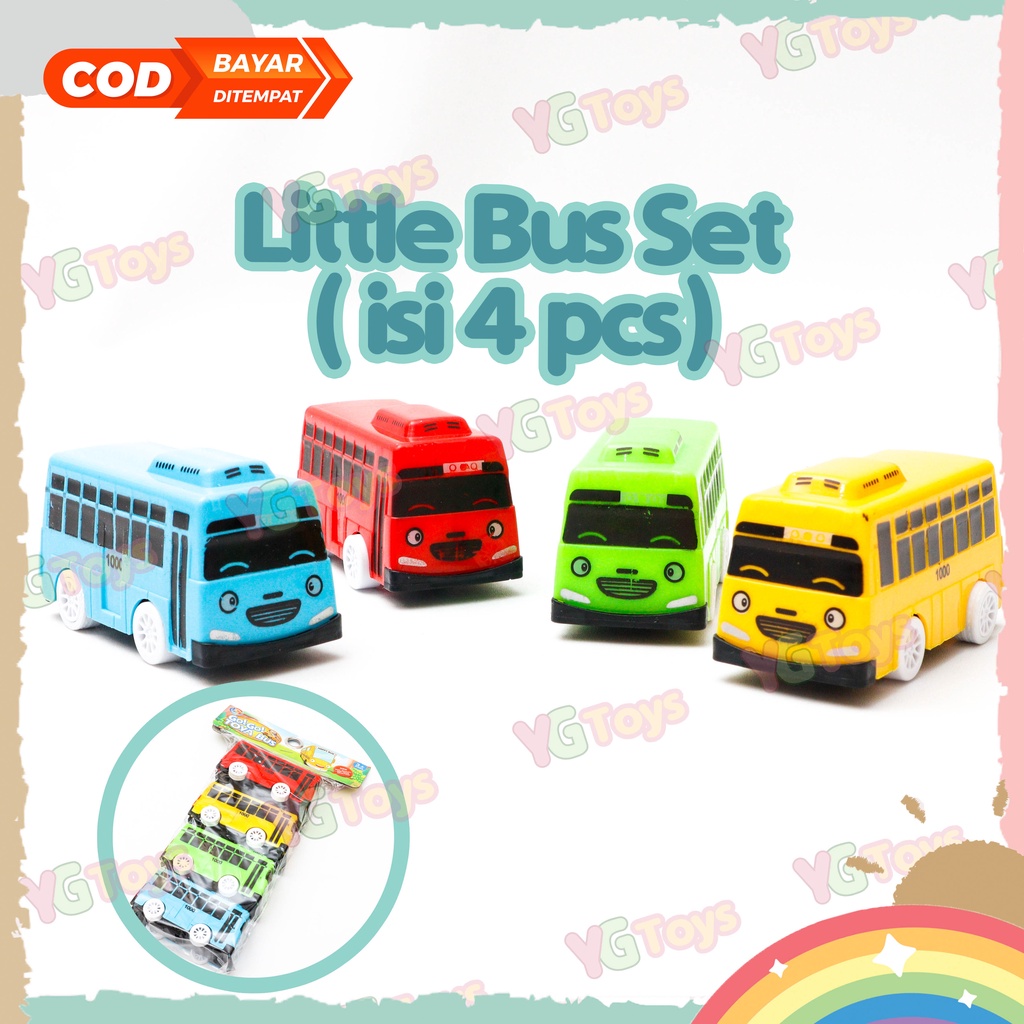 YGtoys Mainan Anak Mobil Toya Taayo The Little Bus Set Lengkap Isi 4 pcs Mainan Mobil Mobilan Anak