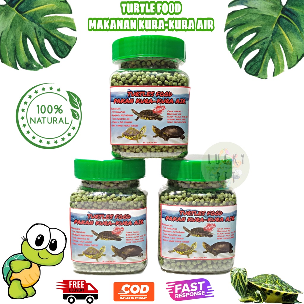 [100 GR] Makanan pelet pakan kura-kura air Brazil res ambon labi labi leher panjang res dada merah t