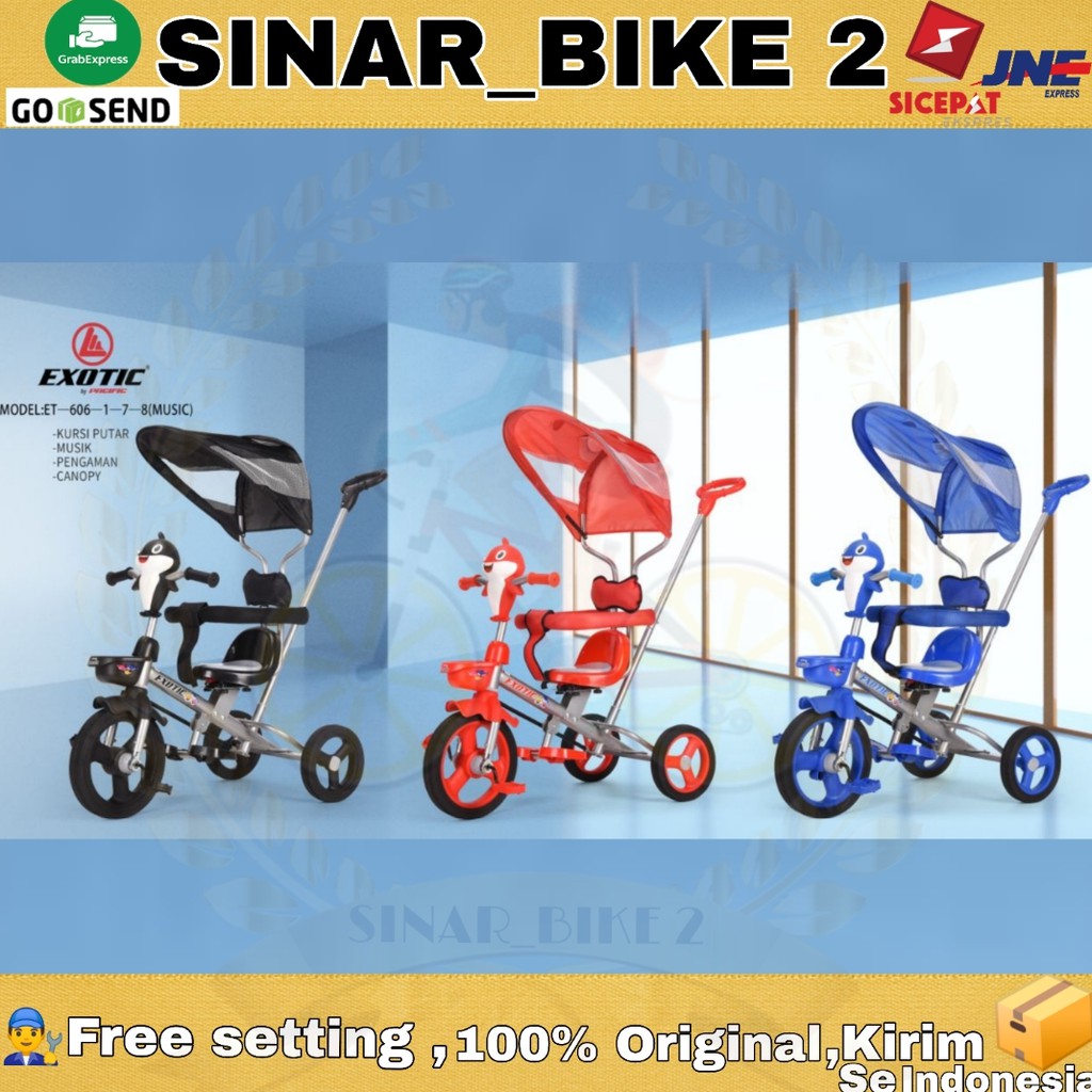 Sepeda Anak Roda Tiga Exotic ET 606-1-7-8 Pinguin Ada Musik (Ekspedisi)