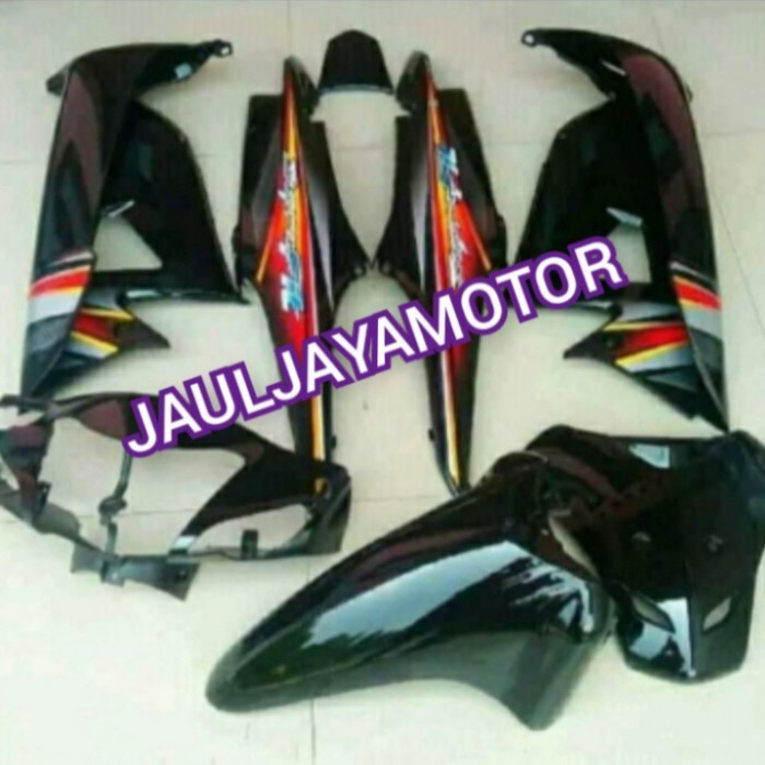 Cover Full Body Kasar Halus supra Fit New Fit X Fit X Hitam + Striping