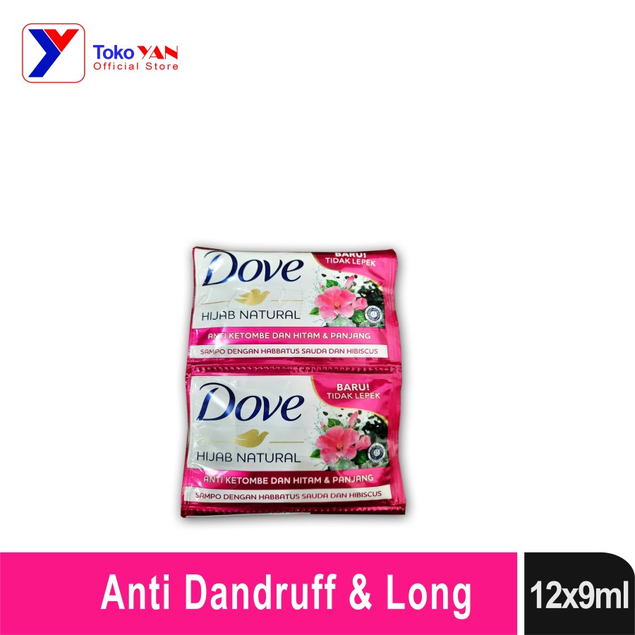 Dove Hijab Natural Anti Ketombe Dan Hitam & Panjang 12x9ml