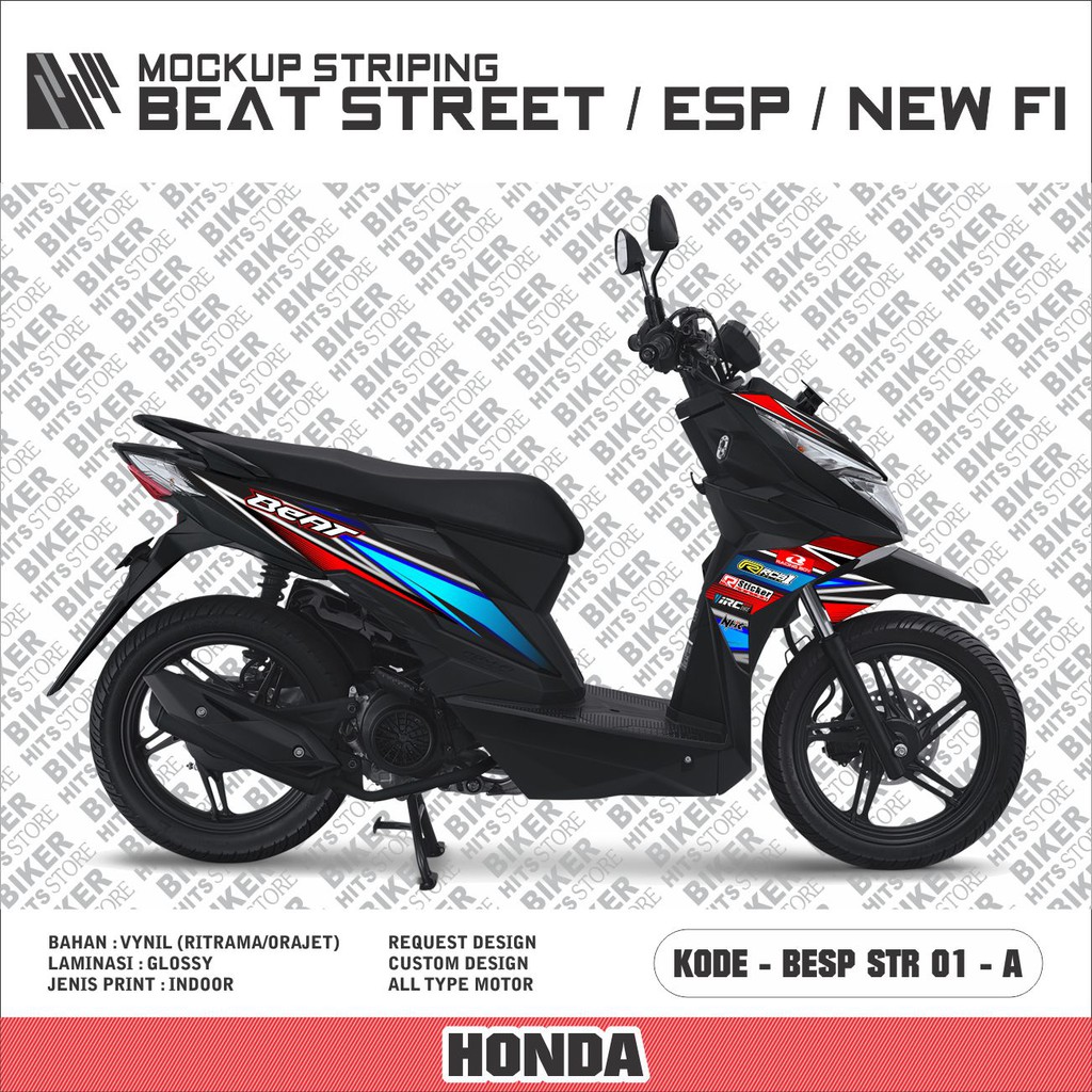 Stiker Lis Striping Variasi Honda Beat New Esp Beat Street Lis