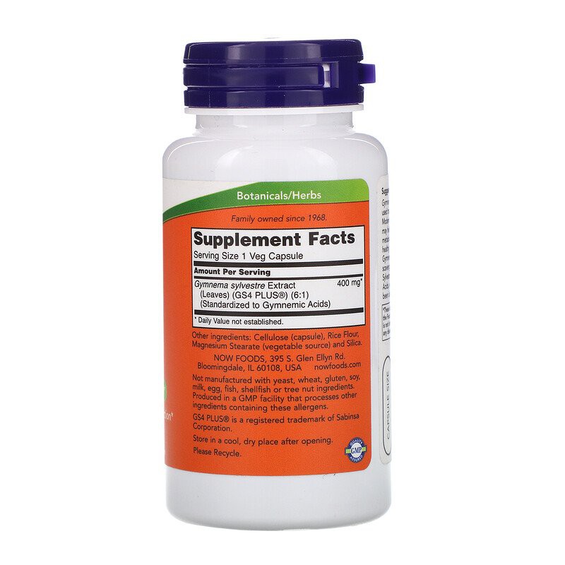 Now Foods Gymnema Sylvestre 400 mg 90 Veg Cap Metabolisme Glukosa Pankreas Ori USA