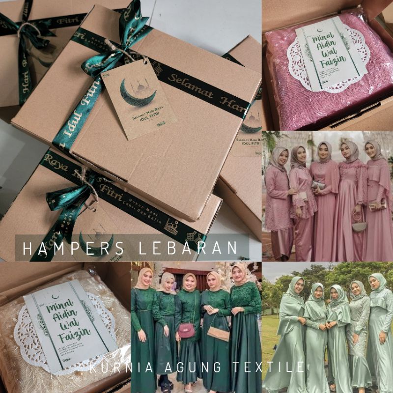 Lebaran Hampers Box 2022 Bahan Kain Gamis Pesta Muslim Hadiah Hari Raya Idul Fitri Parcel Ramadan