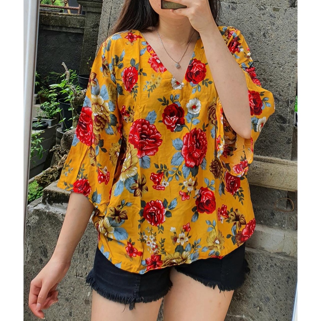 HATI STORE/BLOUSE LONCENG/ATASAN RAYON WANITA/