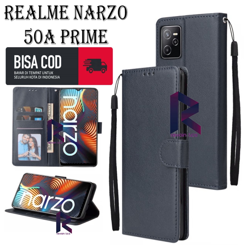 NEW REALME NARZO 50A PRIME CASE FLIP WALLET LEATHER KULIT PREMIUM SARUNG BUKA TUTUP FLIP CASE REALME NARZO 50A PRIME