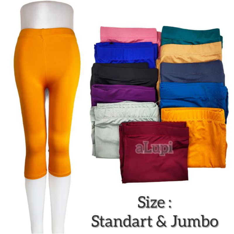 Celana Pendek Tanggung 3/4 Lejing legging leging Wanita bahan lentur size standard dan jumbo murah