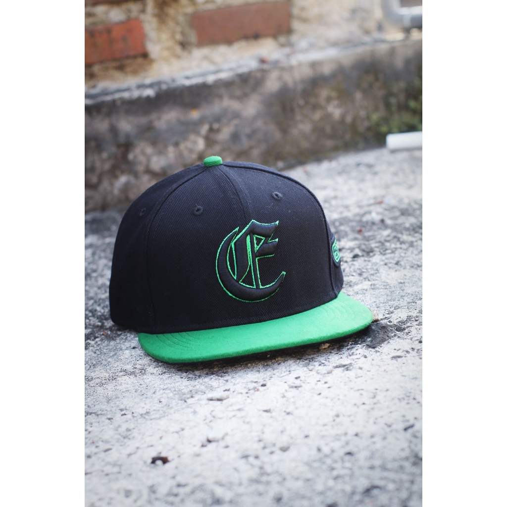 Topi Snapback hip hop Original Distro Premium Pria Dewasa Bordir Eddostyn Casual Black Green keren