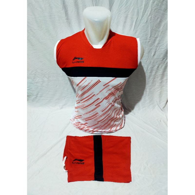 Baju stelan Lining,kaos singlet badminton volly bulutangkis peria wanita