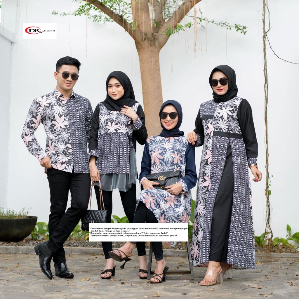 Seragam Batik Couple Anak Muda Sarimbit Keluarga Lebaran Gamis Batik kombinasi Kemeja Batik Kombinasi Blouse Batik Kombinasi Tunik Batik Kombinasi Ootd Seragaman Terlaris