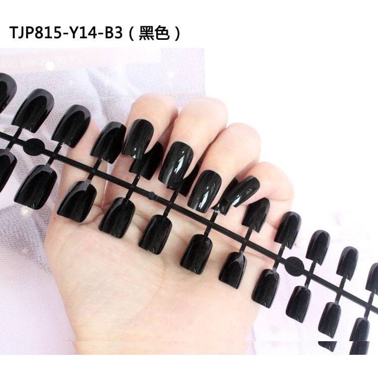 LF - 24Pc False Nail Art tips Matte Nude Coffin Ballerina Drop shaped Press On Fake (1)