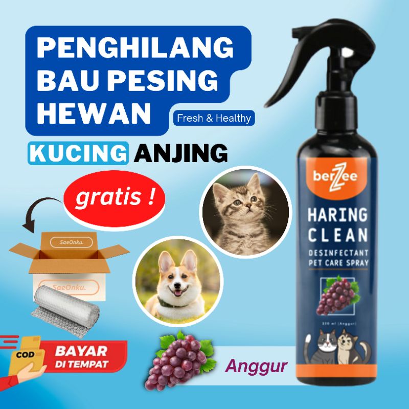 (HARING CLEAN) penghilang Pesing hewan spray penghilang bau pesing kotoran hewan kucing anjing kelinci antibakteri penghilang bau