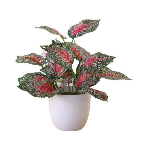 Satu7an Ornamen Bunga Plastik Tanaman hias Dekorasi Rumah Pajangan ARTIFICIAL Murah Impor pot bonsai-DAUN 8 - PBP09