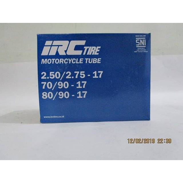 BAN DALAM IRC 275 RING 17 UNTUK MOTOR BEBEK RODA BELAKANG REVO SUPRA VEGA