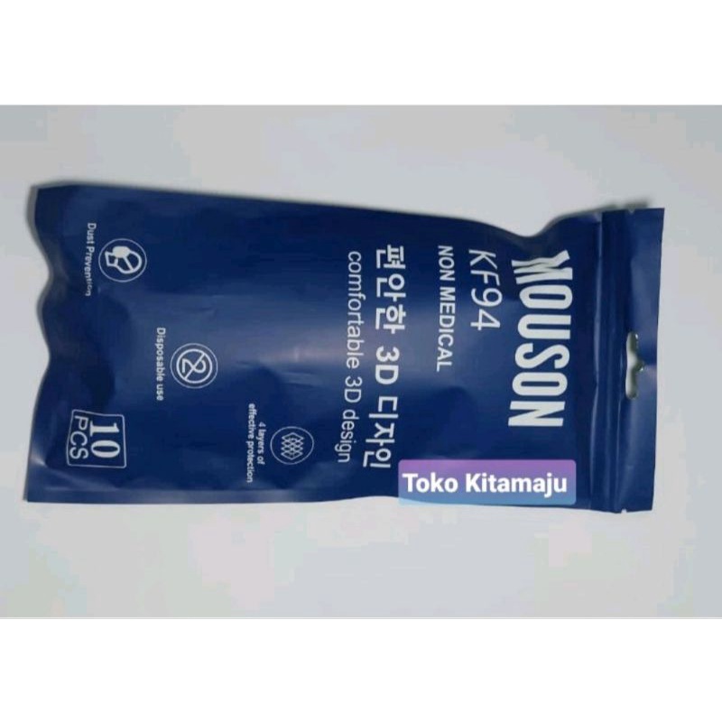 Masker KF94 Mouson (Embos) / Mouson KF94 warna Blue Jeans

