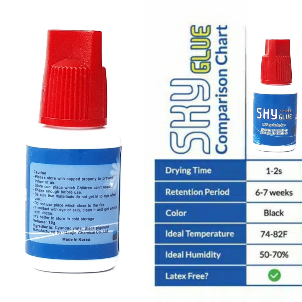 SKY Eyelash Glue Lem Bulu Mata Palsu Tahan Lama Cepat Kering Merah ORI