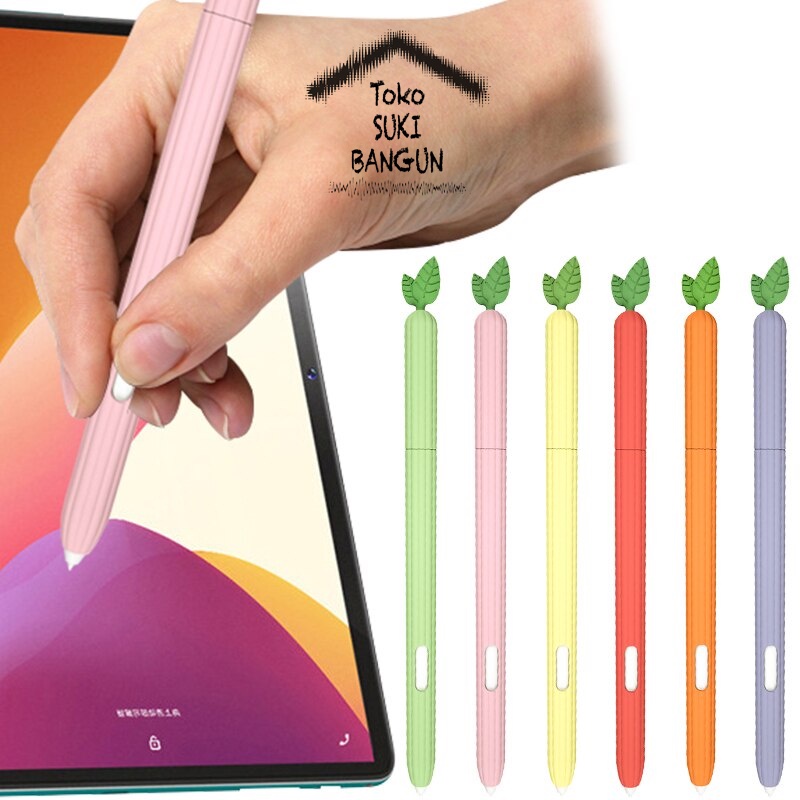 Case S Pen Samsung Galaxy Tab S6 Lite / S7 / S7 FE / S7+ Plus / S8 / S8+ Plus / S8 Ultra Stylus Casing CUTE LEAF Silicone Cover Protector