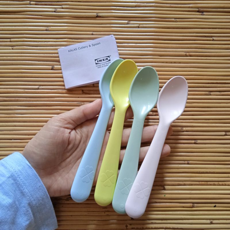 Sendok 4pcs warna pastel sendok makan anak plastik