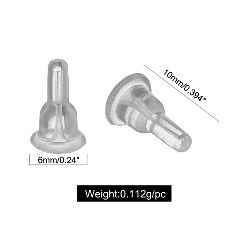 SIY  Non-slip 50x Soft Clear Earring Backings Silicone Rubber Safety Pads Backstops Replacement for Earring Studs Hoop DIY