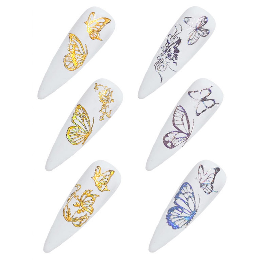 BUTTERFLY Providence 3 Pcs Stiker Kuku Anti Air Motif Kupukupu Untuk Dekorasi Manicurenail Art Diy