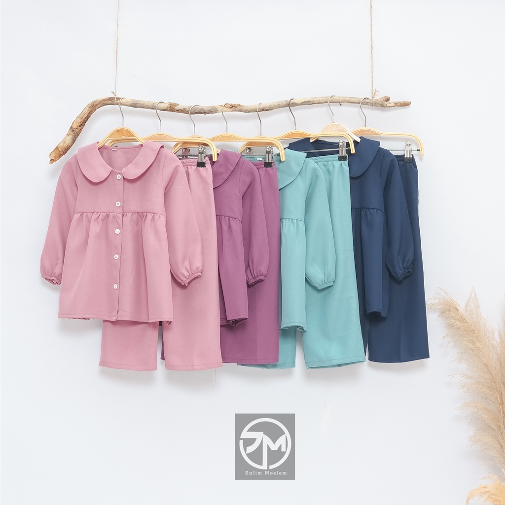 Salim Moslem - Oneset Anak | One Set Anak Perempuan | Setcel Anak Perempuan | Tunik anak perempuan kain shakila 1-12 th POLOS