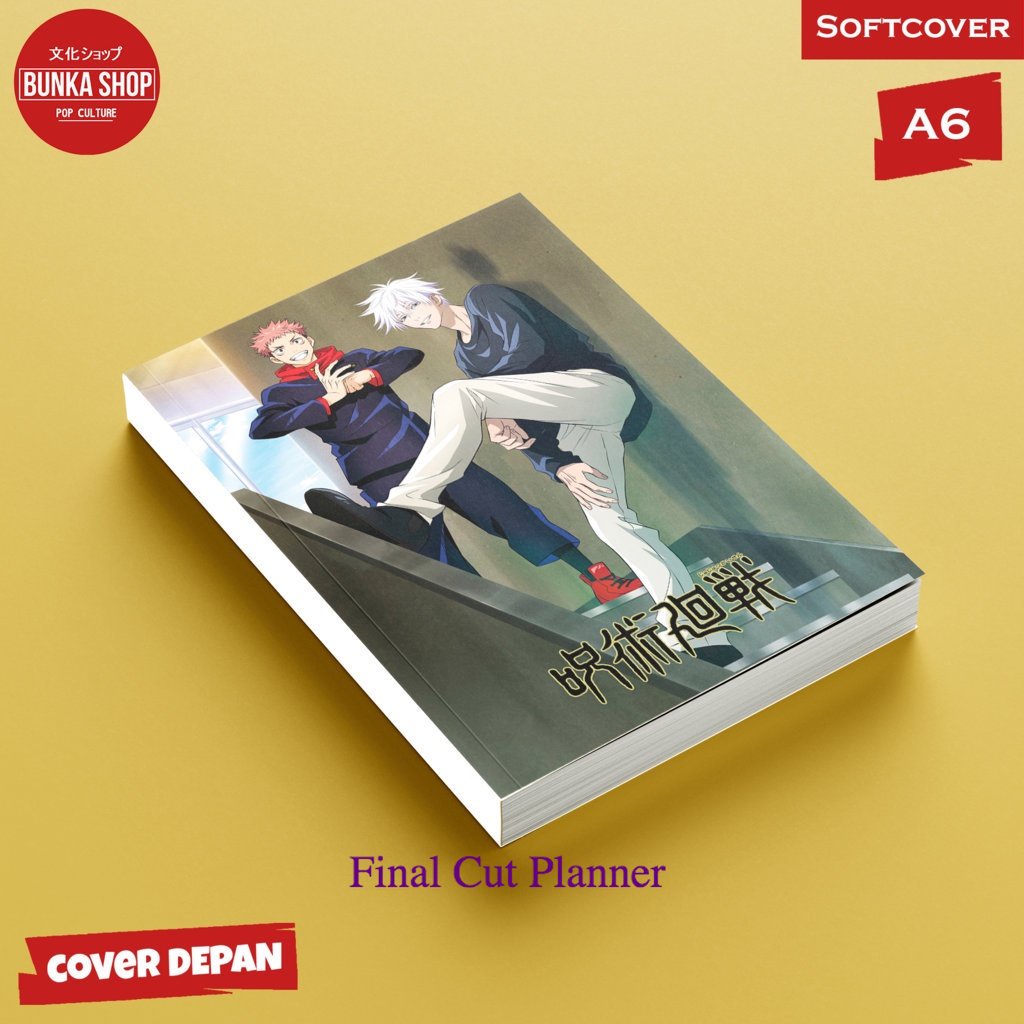 

Buku tulis polos/bergaris Anime Jujitsu Kaisen Yuji And Gojo Softcover A6 Buku Tulis Catatan Notes Agenda Planner Jurnal