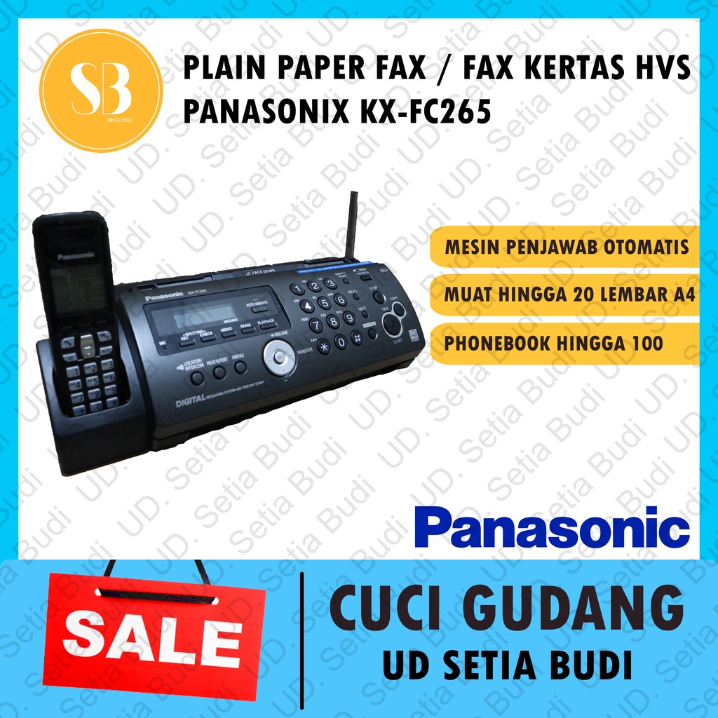 Mesin Fax Kertas HVS / Plain Paper Fax Panasonic KX-FC265