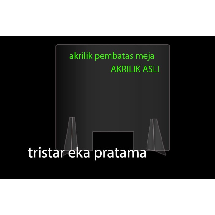 

Murah PARTISI 3mm /PEMBATAS MEJA AKRILIK TABLE DIVIDER KASIR type M(60 x 60) - DENGAN LUBANG 60x60cm