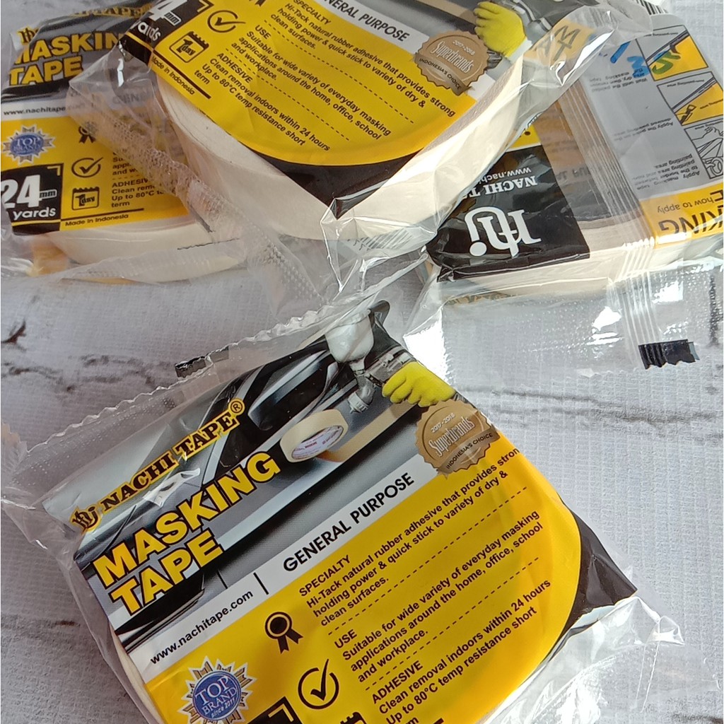

NACHI LAKBAN KERTAS MASKING TAPE SEDANG 24 mm MURAH ( 20 yard )