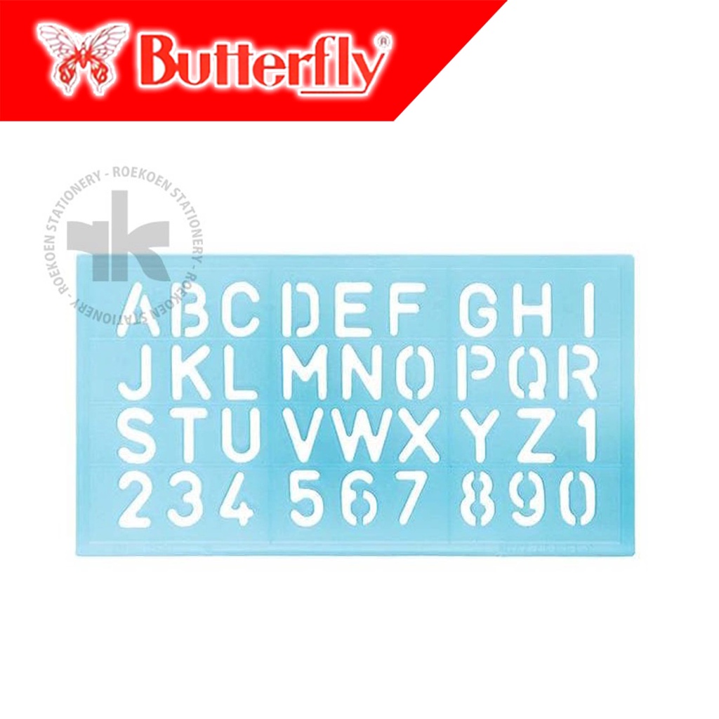 

Butterfly Alphabetical Template Penggaris Sablon HA-250 (19 x 10.3cm)