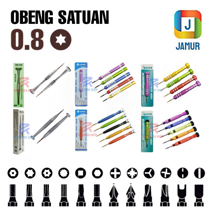 OBENG SATUAN OBENG 0.8 OBENG REPARASI OBENG PEMBUKA OBENG SERVICE OBENG SCREWDRIVER