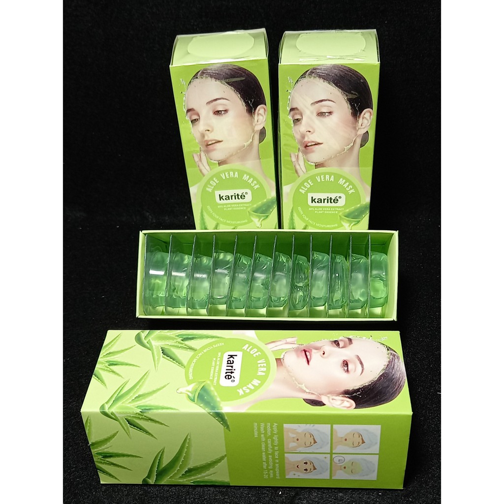 PROMO 12 PCS MASK WAJAH KARITE ALOEVERA ESSENCE 1073