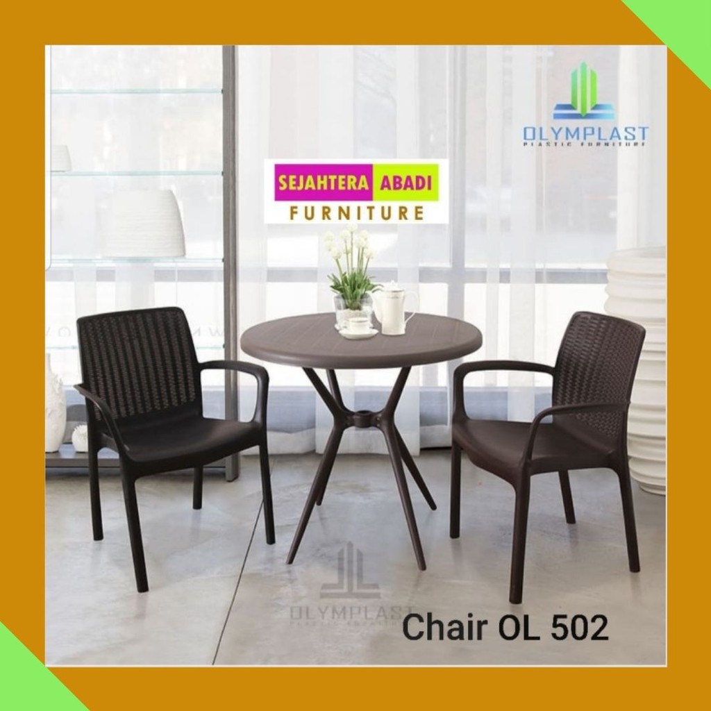 Kursi Rotan - Kursi Teras Rotan - Kursi Rotan Plastik Olymplast OL502R