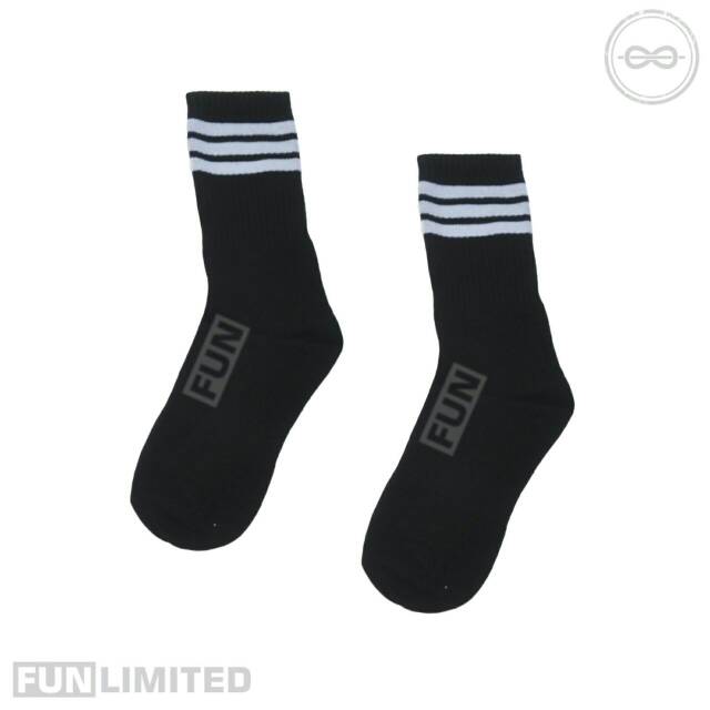 Kaos kaki oldschool black stripes 3 white / kaos kaki