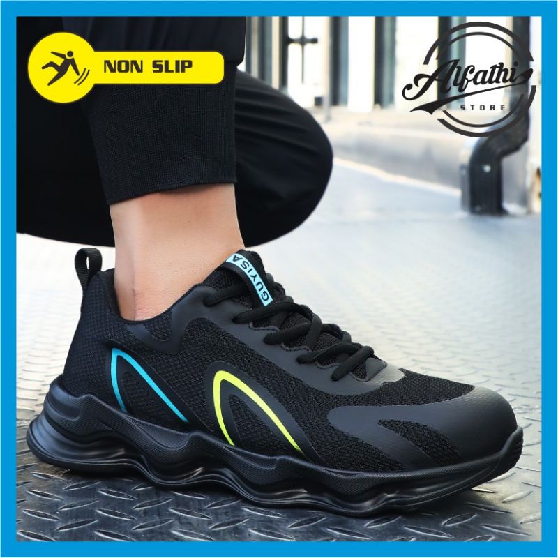 ALFathi Sepatu Safety Sneakers Sport New Arrival Guyisa Black Arches