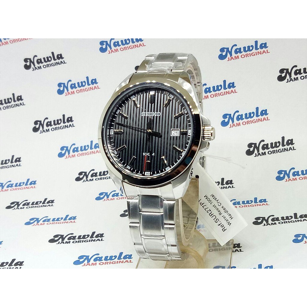 Seiko Quartz SUR277P1 Analog Black Pattern - Jam Tangan Pria SUR277