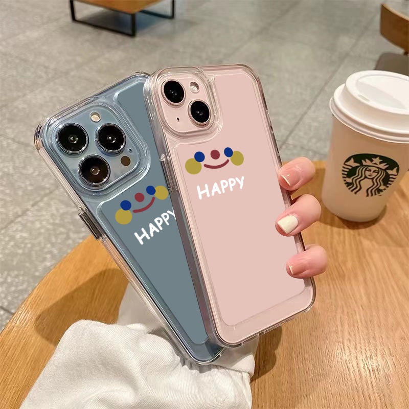 Soft Case Silikon Transparan Motif Print Wajah Untuk IPhone 12 13 11 Pro Max X Xs Max Xr 7 8 Plus Rrfc