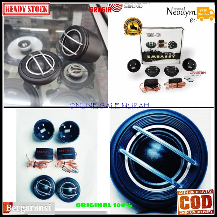 G04 Embassy speaker magnet tweeter super DOME ORIGINAL twiter spk mini audio mobil car NEODYMIUM audio sound musik suround besi coil booster CROSSOVER kualitas crosover surround treble tambahan suara  Bisa dipakai segala audio  sepasang satu set  produk O