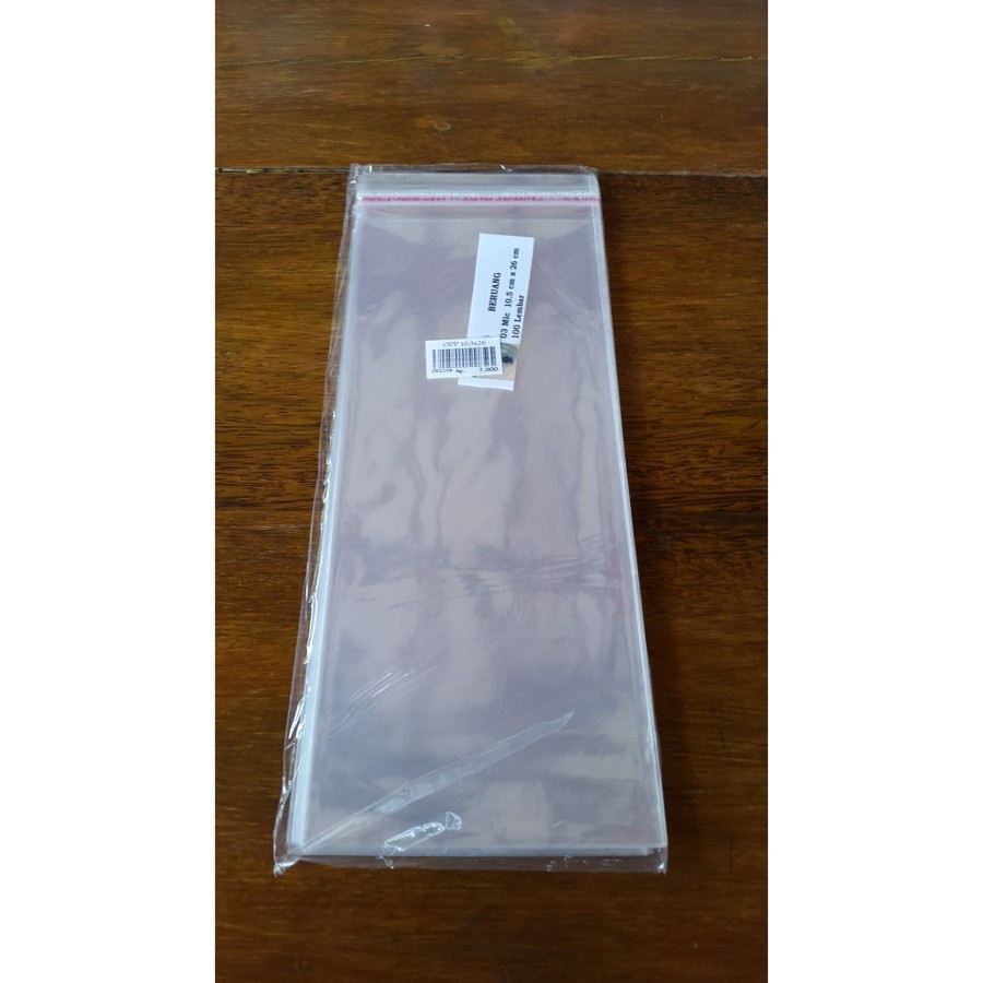 

Plastik Opp 10,5 x 26 Isi 100pcs Plastik Souvenir Plastik Kemasan Bening Klip 25-1108