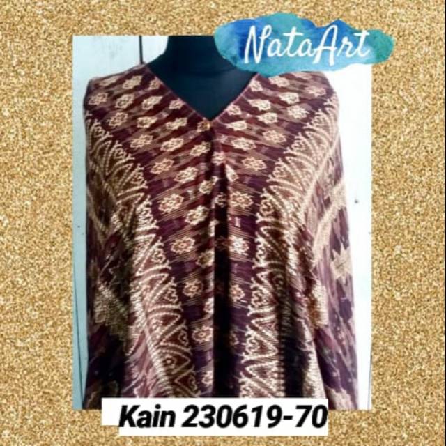 KAIN DOUBLE HYCON KATUN PRNTING MOTIF SONGKET WARNA COKLAT 230619-70