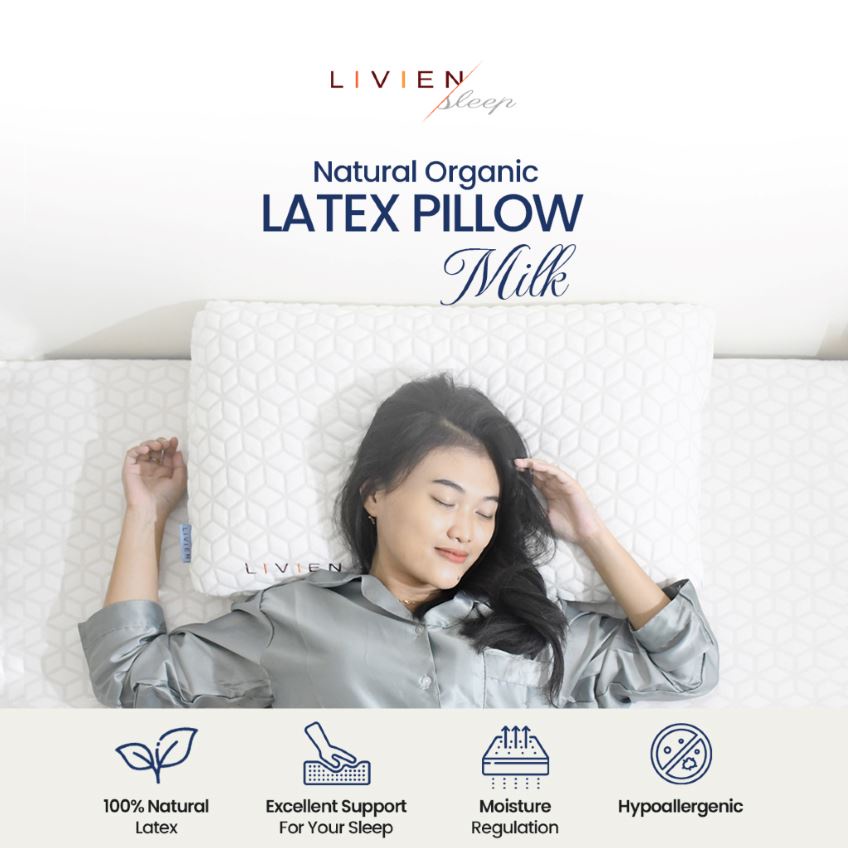 Bantal Latex, Organic Latex Pillow , Milk Latex Pillow LIVIEN Sleep