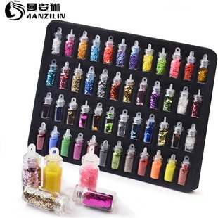 【 COD 】48warna Glitter mix size gliter nailart nail art swarovski acc hologram glitter pearl nail